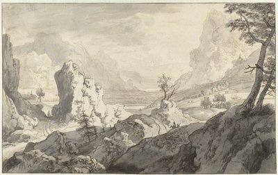 Paysage montagneux imaginaire - Jan van Aken