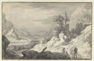 Paysage de montagne avec une vallée fluviale - Jan van Aken