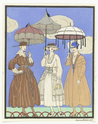Trois femmes avec des parasols - Jan van Brock