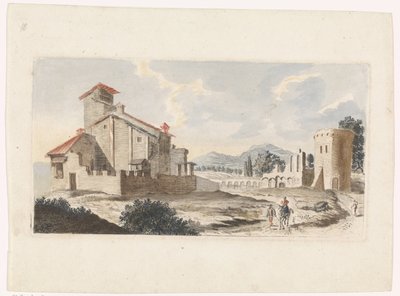 Paysage italien avec un homme sur une mule - Jan van Call (I) (attributed to)