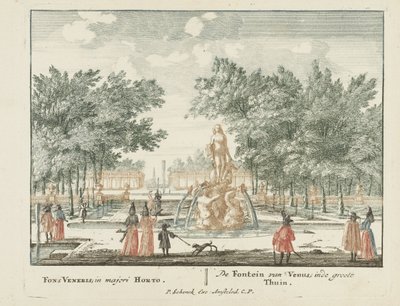 La fontaine de Vénus dans le grand jardin du Palais Het Loo Uitgeleesene Gesichte van het Wijdvermaarde Loo als andere vorstelijke Huisen (titre de la série) Admirandorum quadruplex spectaculum (titre de la série) - Jan van Call (I)