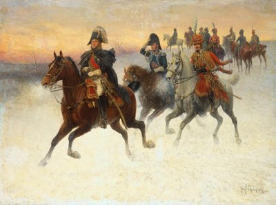 Le maréchal Ney et Napoléon et leurs troupes pendant la campagne de Russie - Jan van Chelminski