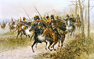 Napoléon et son état-major surpris par les cosaques - Jan van Chelminski