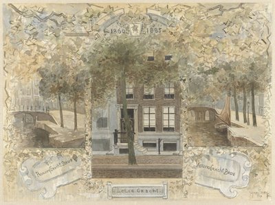 Maison sur le Leliegracht, flanquée des ponts sur le Prinsengracht et le Keizersgracht - Jan van Essen