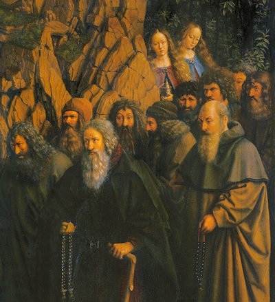 Les Ermites guidés par Saint Christophe du côté droit du Retable de Gand - Jan van Eyck