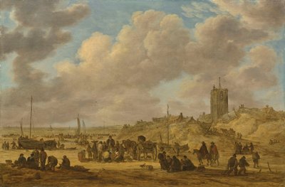 Vente de poissons sur la plage près d