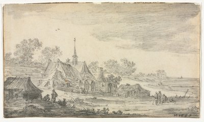 Groupe de bâtiments sur un rivage - Jan van Goyen
