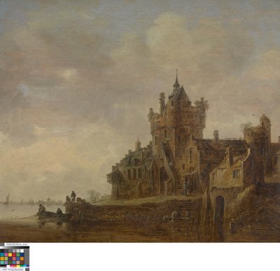 Paysage fluvial avec château - Jan van Goyen