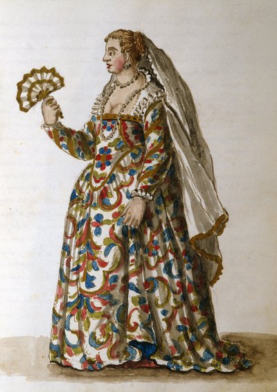 Une dame en robe de soirée, l
