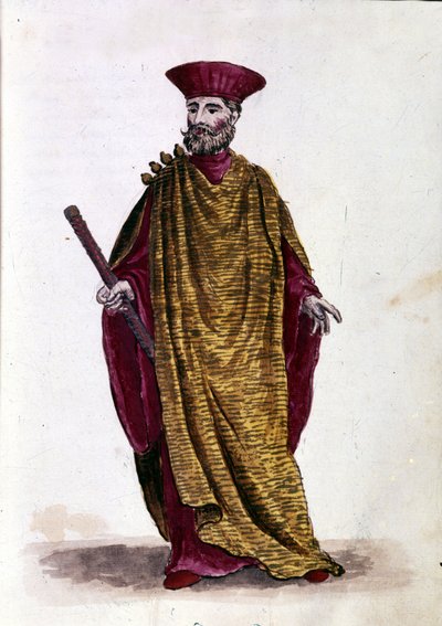 Capitaine de la mer : Officier de la marine militaire de la République de Venise. Dessin à l