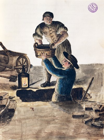 Nettoyage des égouts publics, illustration du 