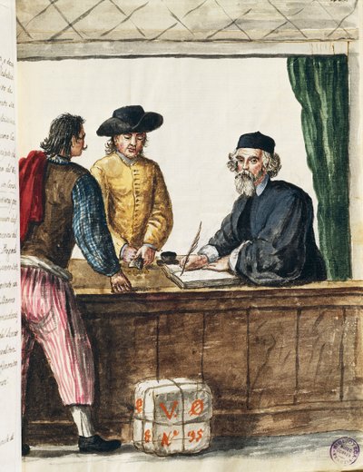 Marchand distingué, illustration du Livre illustré des costumes vénitiens, par Jan Grevenbroeck (1731-1807) - Jan van Grevenbroeck