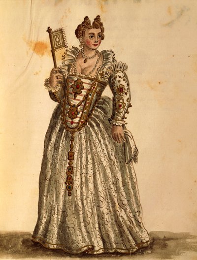 Dame en robe de soirée, par Jan van Grevenbroeck, Gli Abiti de Veneziani - Jan van Grevenbroeck