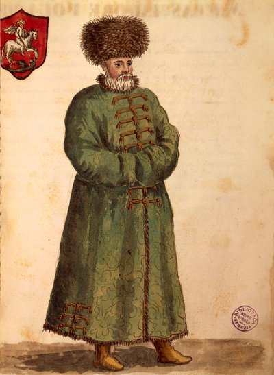 Ambassadeur moscovite, Gli Abiti de Veneziani, livre illustré de costumes - Jan van Grevenbroeck