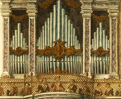 Orgue, détail de la cantate des putti, par Giovanni Grevembroch. Italie - Jan van Grevenbroeck