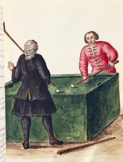 Deux nobles vénitiens jouant au billard - Jan van Grevenbroeck