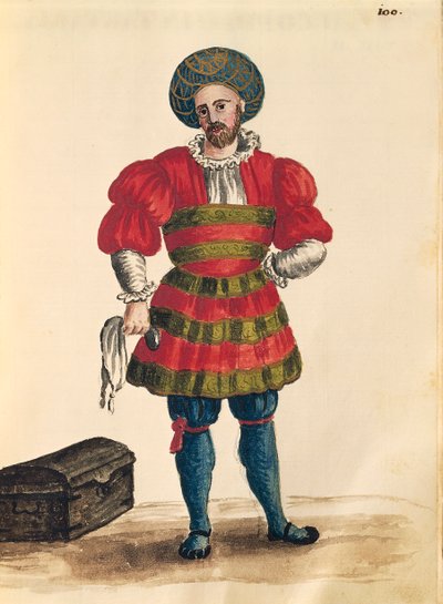 Vêtements vénitiens : Voyageur vénitien, par Jan van Grevenbroeck, Gli Abiti de Veneziani - Jan van Grevenbroeck
