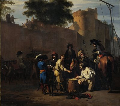 Lancer les dés pour la vie ou la mort - Jan van Huchtenburg
