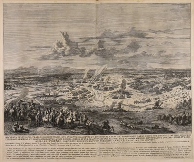 Accurata delineatio praelii Hochstetensis quo ingenti Gallorum et Bavarorum exercitu profligato caeso capto ...  Representation exacte de la fameuse bataille de Hochstet ... - Jan van Huchtenburgh