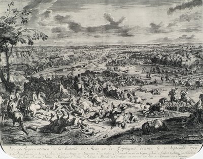 Images de batailles tirées de : Dumont et Rousset, Histoire militaire du Prince Eugène (1663-1736), suite de huit gravures sur cuivre - Jan van Huchtenburgh