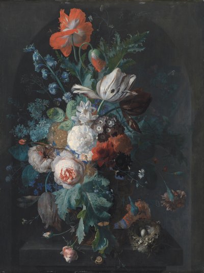 Un vase avec des fleurs - Jan van Huysum