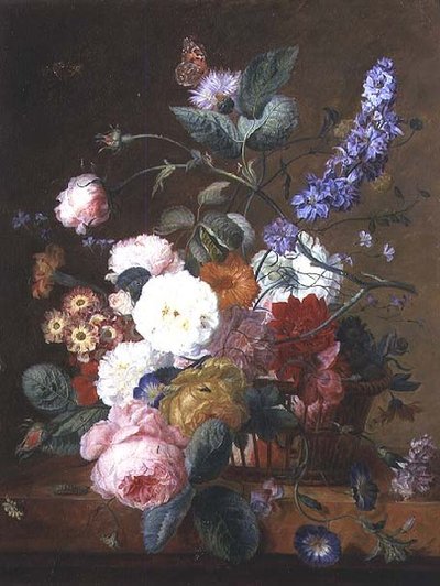 Nature morte avec des fleurs dans un panier - Jan van Huysum