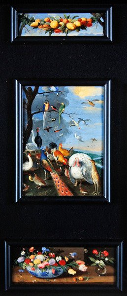 Nature morte - guirlande de fruits, divers oiseaux, bouquets - Jan van Kessel the Elder