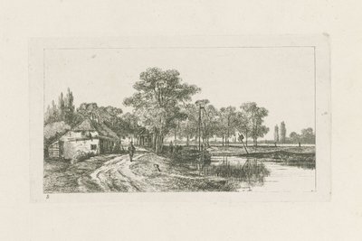 Paysage avec bateau amarré - Jan van Lokhorst