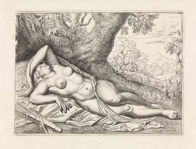 Diane endormie dans un paysage - Jan van Neck