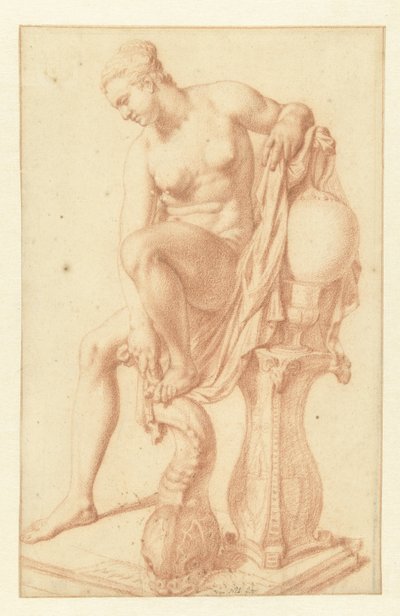 Femme nue assise à sa toilette - Jan van Neck