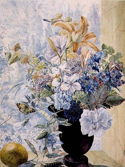 Vase de fleurs mélangées dans une fenêtre - Jan van Os