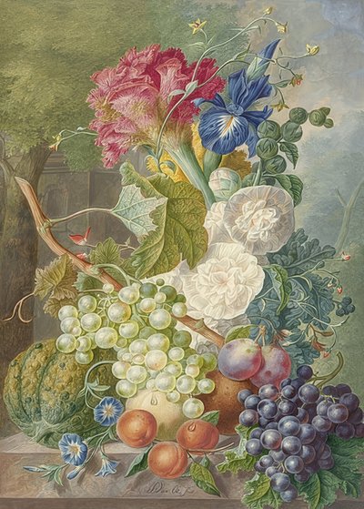 Nature morte avec fleurs et fruits - Jan van Os