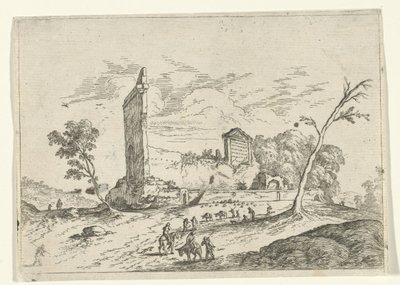 Paysage avec ruine romaine et bergers d