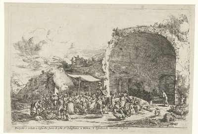 Festivités aux ruines de la grotte de la nymphe Égérie - Jan van Ossenbeeck