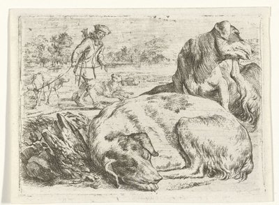Chasseur avec ses chiens - Jan van Ossenbeeck