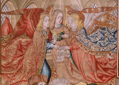 Tapisserie flamande. Série Épisodes de la vie de la Vierge ; Présentation au Temple. Deuxième tapisserie de la série. Modèles attribués à Jan van Roome (ou van Brussel). Manufacture Pieter van Aelst, Bruxelles. Vers 1502-1504. - Jan van Roome