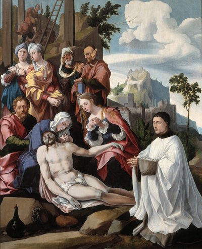Lamentation du Christ avec un donneur - Jan van Scorel