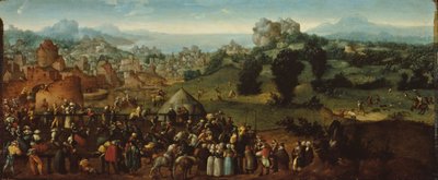 Paysage avec tournoi et chasseurs - Jan van Scorel