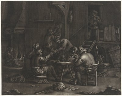 Auberge avec des hommes buvant - Jan van Somer