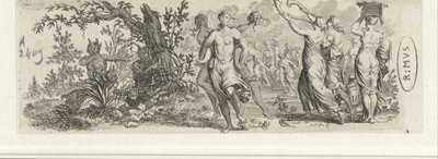 Nymphes dansant espionnées par des satyres - Jan van Vianen