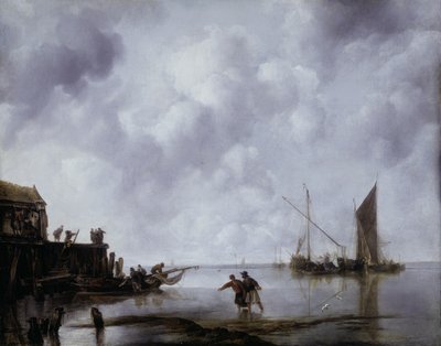Bateaux de pêche au calme - Jan van de Capelle or Cappelle
