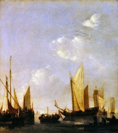 Navires ancrés dans une mer calme, c.1650 - Jan van de Capelle or Cappelle