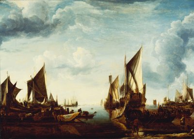 La visite du stathouder, le prince Frederik Hendrik, à la flotte des États généraux à Dordrecht en 1646 - Jan van de Capelle or Cappelle