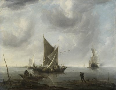 Navires au mouillage sur une mer calme - Jan van de Cappelle