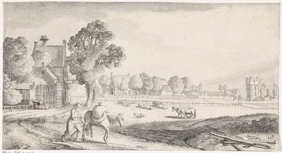 Paysans avec cheval de bât sur un chemin - Jan van de Velde (II)