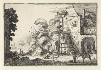 Auberge dans un paysage Amenissimae aliquot requculae (titre de la série) - Jan van de Velde (II)