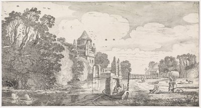 Petite porte de bois à Haarlem Playsante lantschappen ende vermakelycke gesichten (titre de la série) - Jan van de Velde (II)