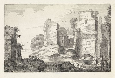 Paysage avec ruines et un moulin à eau - Jan van de Velde (II)