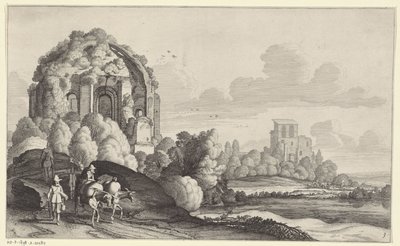 Voyageurs au Temple de Minerve Medica près de Rome - Jan van de Velde (II)