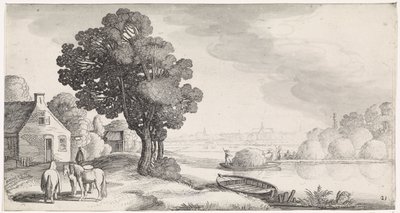Transport de foin sur une rivière avec Haarlem au loin - Jan van de Velde (II)